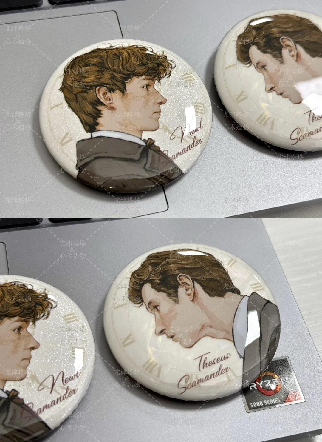 Button Badge · Double-Flash Glitter Back by Emma Bennett