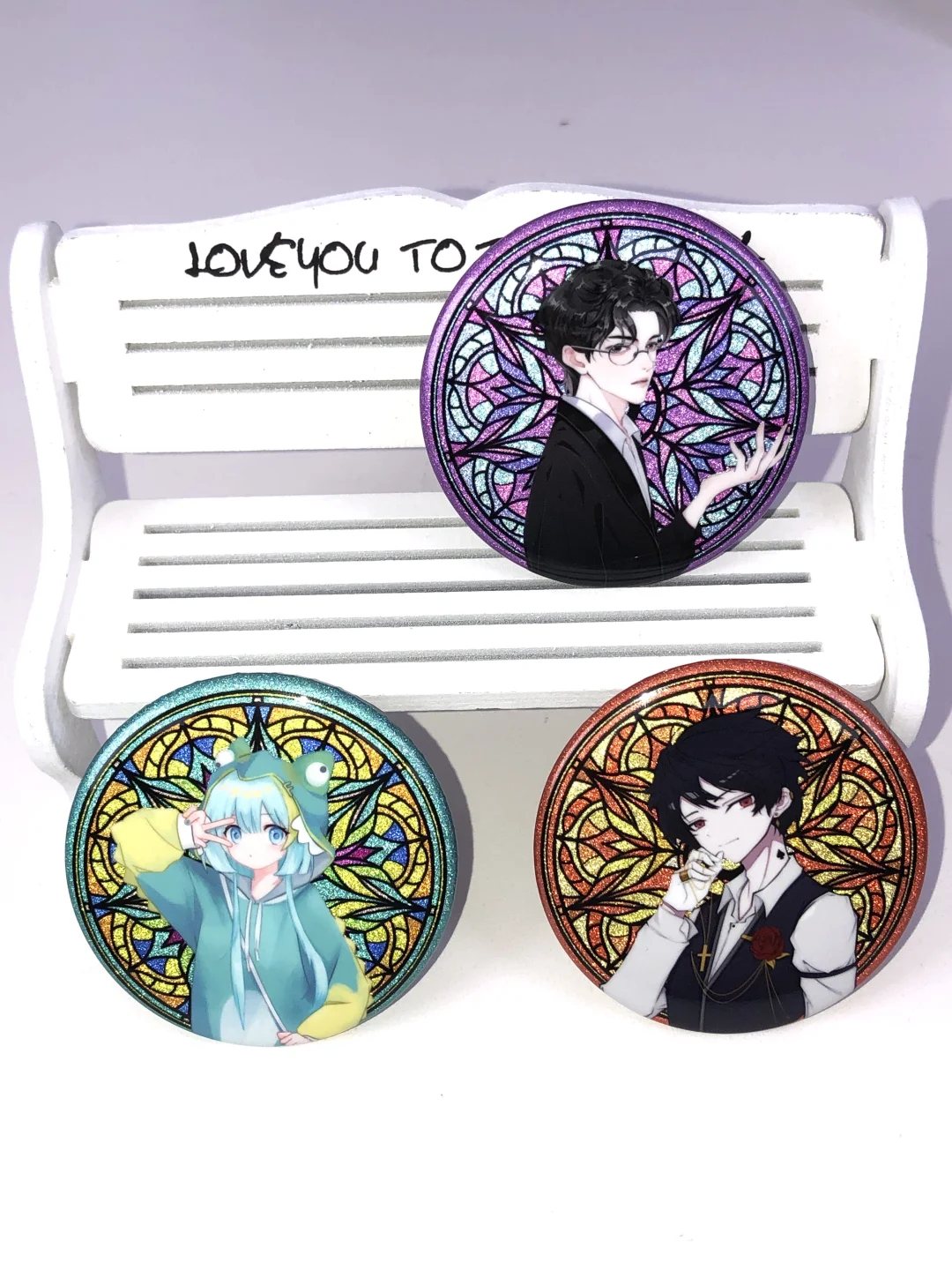 Button Badge · Double-Flash Glitter Back by Miles Watson